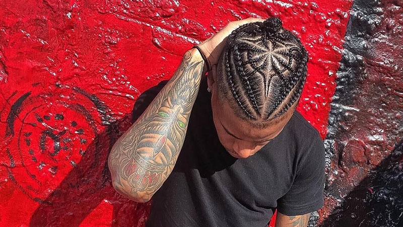 Intricate Man Bun Braid Hairstyle