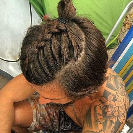 Medium Length Hair with Man Braid