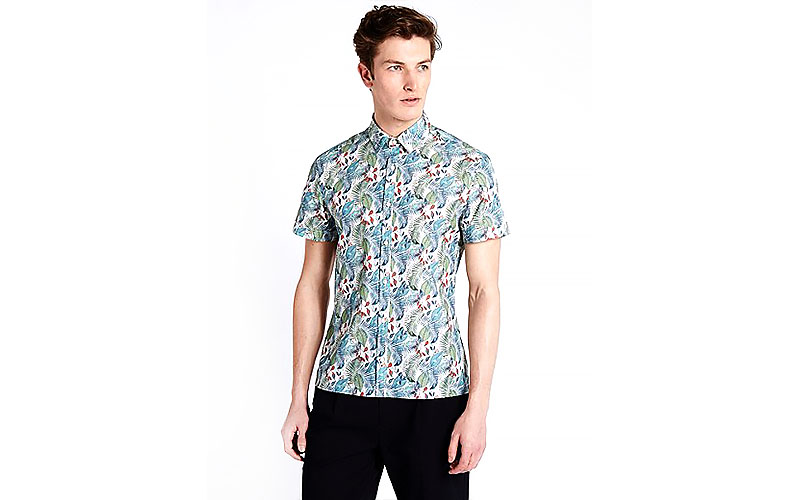 Hand Drawn Printed Short Sleeve Shirt