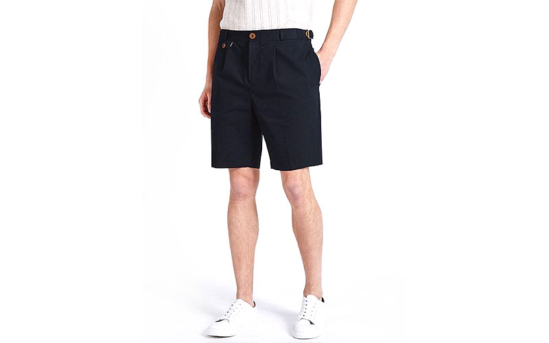 Textured Cotton Chino Shorts