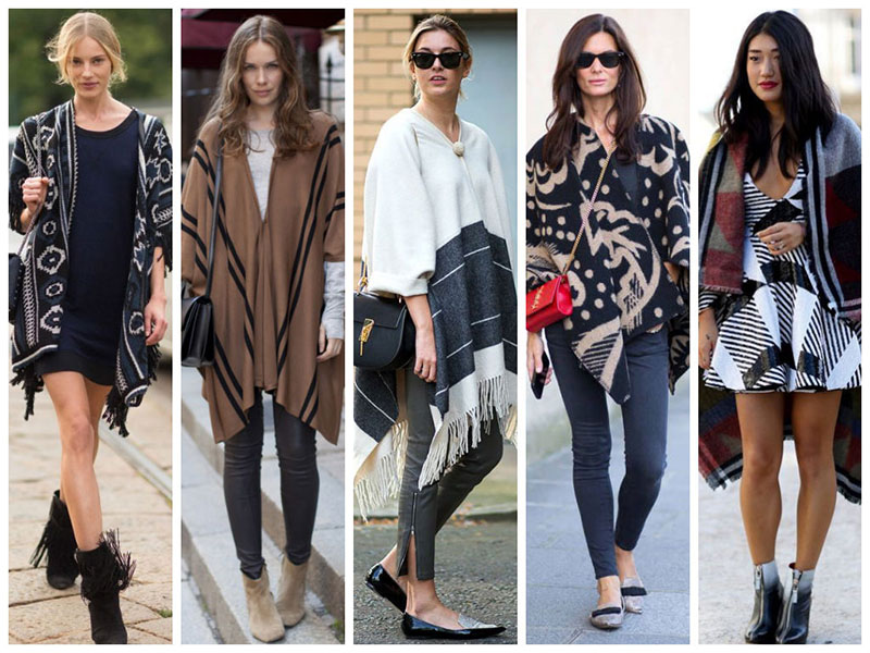 Poncho Trend Street Style 2015